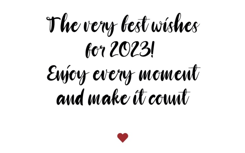 The very best wishes for 2023*